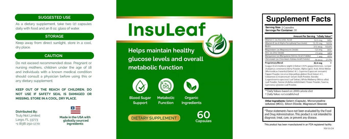 InsuLeaf Product Label